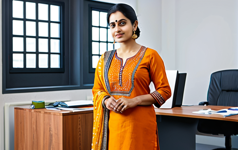 **
"A professional woman in a *salwar kameez* standing in a bright, modern office. *Duputta* is draped modestly. Safe for work. Perfect anatomy, correct proportions, natural pose. High quality, professional photograph."
**